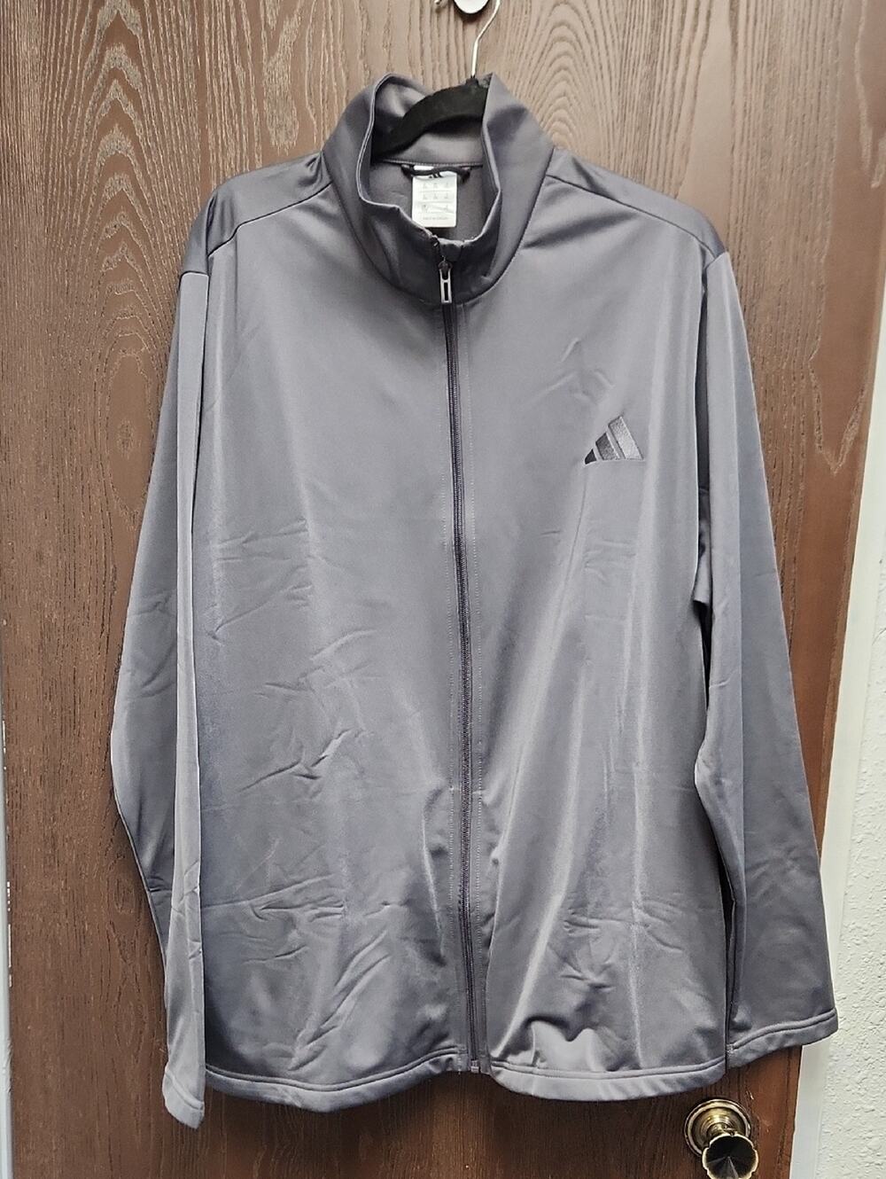 adidas Men’s Gray Full-Zip Performance Jacket